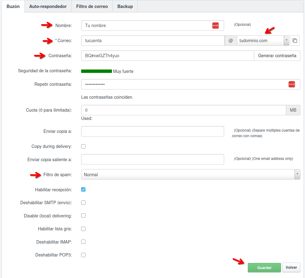 Formulario de cuenta